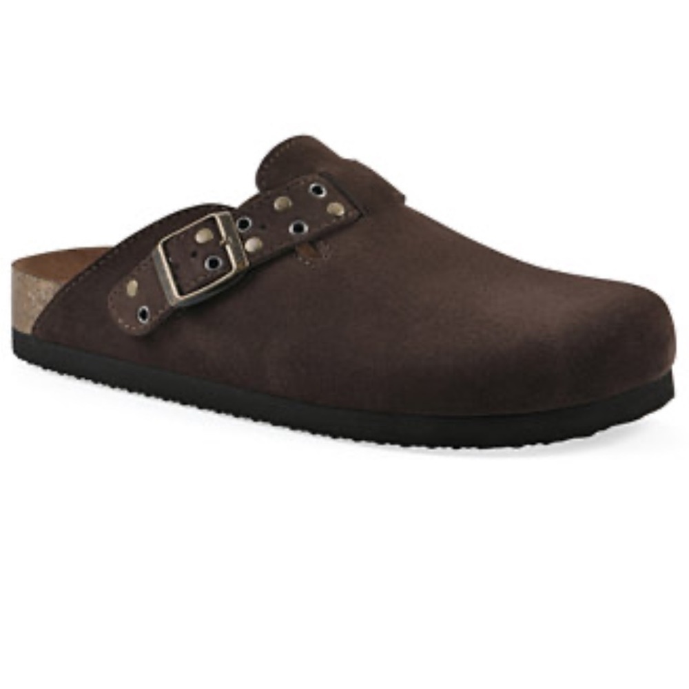 NWOT White Mountain Shoes Benben Genuine Suede Clog Chocolate Brown Size 9